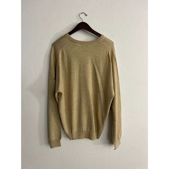 Peter Millar XXL Sweater V Neck Wool Pullover Logo Knit Beige Mens NEW NWT - Picture 6 of 9